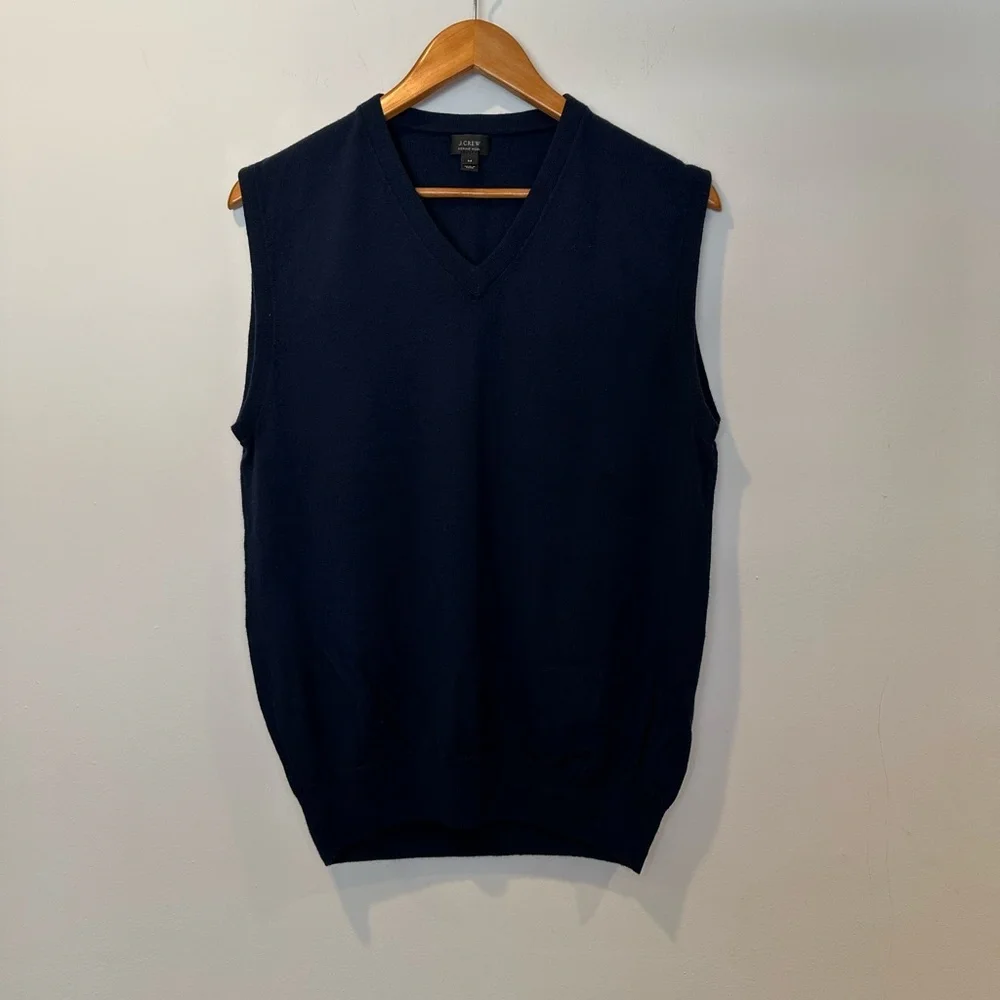 J. Crew Men's Merino Wool Vest in Navy Blue